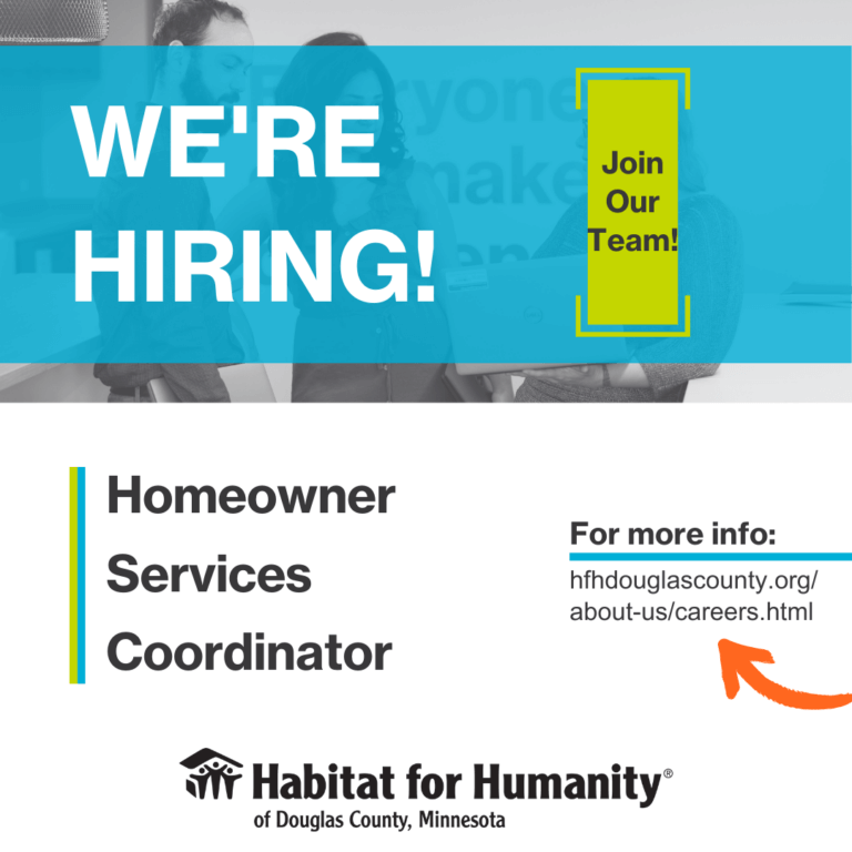 Douglas County Habitat Seeks Homeowner Services Coordinator